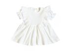 G-baby Letní vaflové šaty Princess s volánkem a krajkou - smetanové, vel. 86, 86 (12-18m)