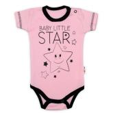 Body krátký rukáv Baby Nellys, Baby Little Star - růžové, vel. 68, 68 (3-6m)