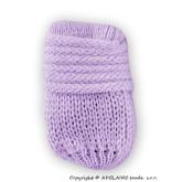 Kojenecké rukavičky pletené, zimní - lila, Baby Nellys, 56-68 (0-6 m)
