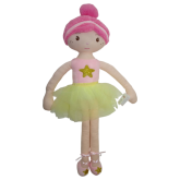 Hadrová panenka Tulilo Balerína, 70 cm - růžová