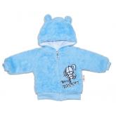 Zimní kabátek chlupáčková bundička s kapucí Cute Bunny Baby Nellys - modrá, vel. 74, 74 (6-9m)