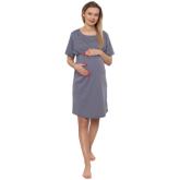 Dámská těhotenská/kojící noční košile Luna, šedá, Be MaaMaa, M (38)