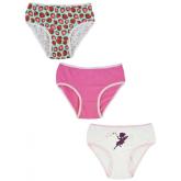 Dívčí bavlněné kalhotky, Strawberry- 3ks v balení, růžová/bílá/mátová, vel. 110/116 cm, 110-116 (4-6r)