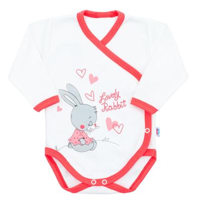 Dětské body s bočním zapínáním New Baby Lovely Rabbit růžové Růžová 50
