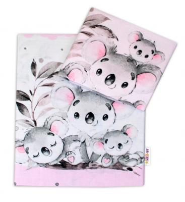 2-dílné bavlněné povlečení Baby Nellys - Medvídek Koala - růžový, roz. 135 x 100 cm, 135x100