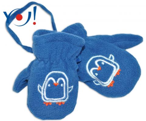 YO !  Zimní kojenecké polarové  rukavičky YO - tm. modré, vel. 13-14 cm, 13-14cm rukavičky