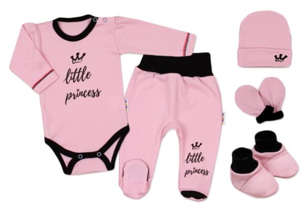 Baby Nellys 5-ti dílná soupravička do porodnice Little Princess - růžová, 56 (1-2m)