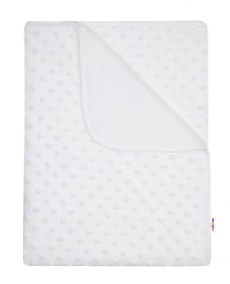 Dětská luxusní oboustranná deka s minky 80x90 cm, bílá, Baby Nellys